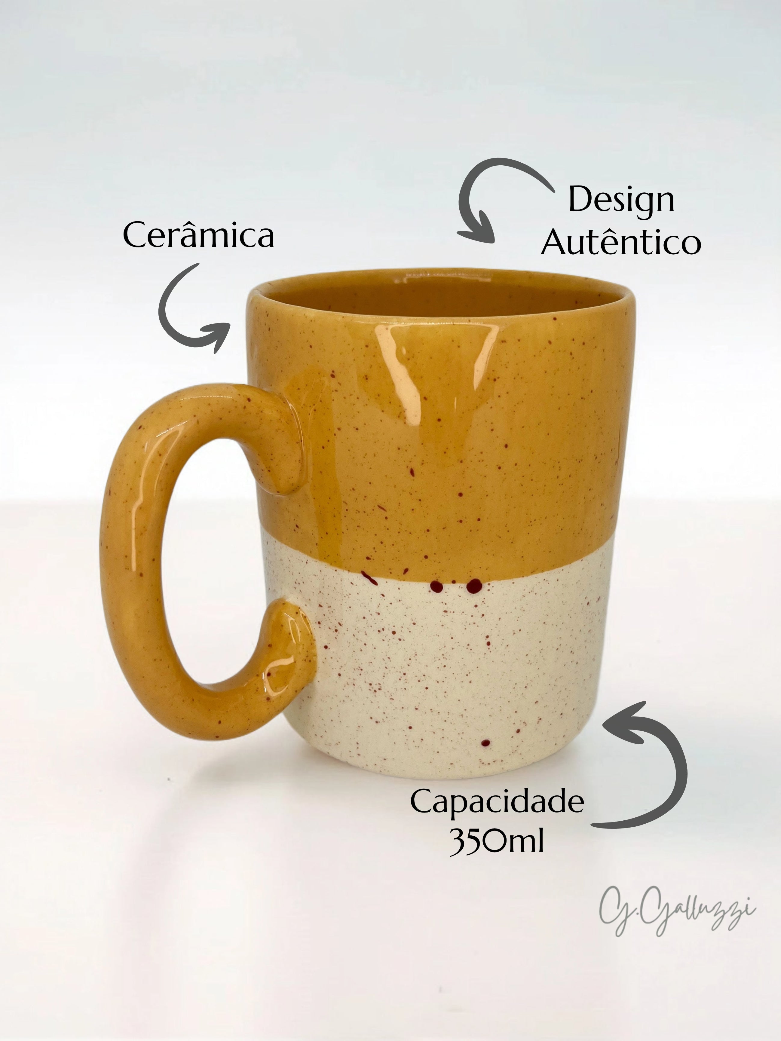 Caneca Dualidade em Cerâmica Artesanal 350 ML Viena